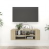 Mueble pared TV madera contrachapada roble Sonoma 102x35x35 cm 1