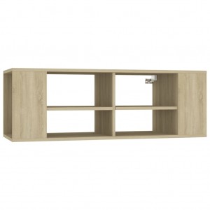 Mueble pared TV madera contrachapada roble Sonoma 102x35x35 cm H