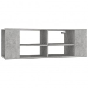 Mueble pared TV madera contrachapada gris hormigón 102x35x35 cm H