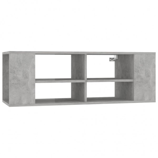 Mueble pared TV madera contrachapada gris hormigón 102x35x35 cm M 2