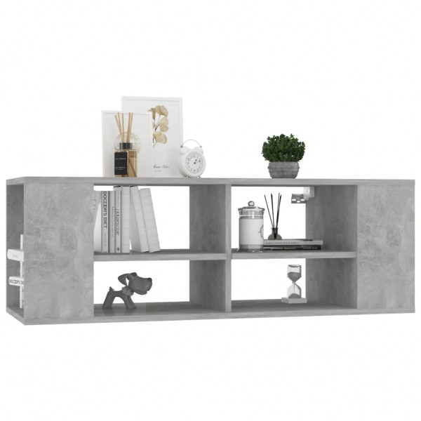 Mueble pared TV madera contrachapada gris hormigón 102x35x35 cm M 3