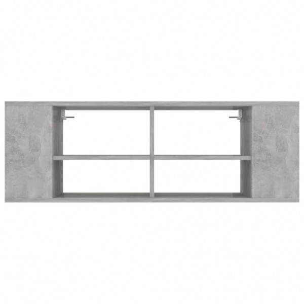Mueble pared TV madera contrachapada gris hormigón 102x35x35 cm M 4