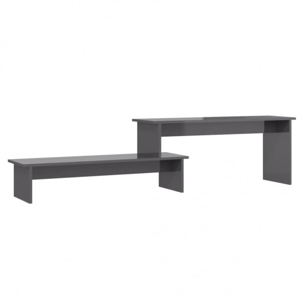Mueble para TV madera contrachapada gris brillante 180x30x43 cm M 2