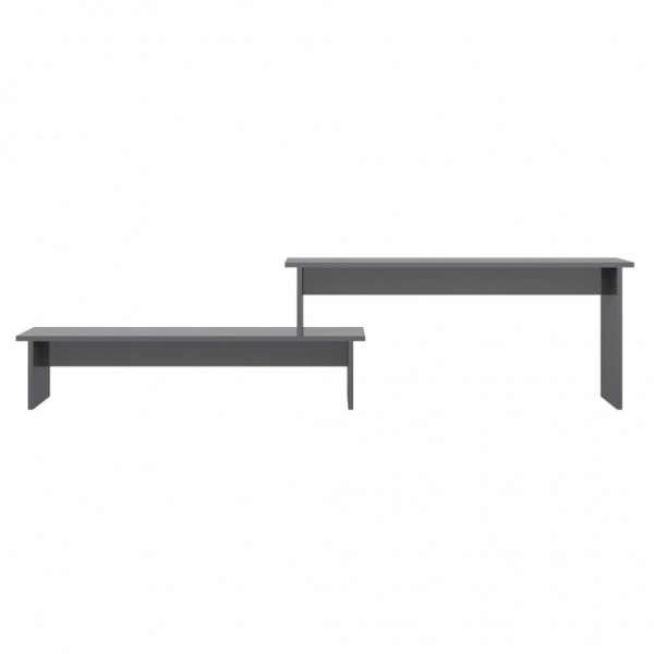 Mueble para TV madera contrachapada gris brillante 180x30x43 cm M 4