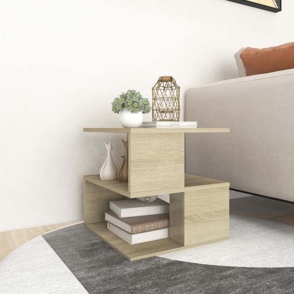 Mesa auxiliar de madera contrachapada roble Sonoma 40x40x40 cm D