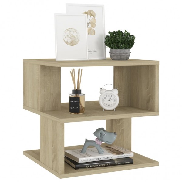 Mesa auxiliar de madera contrachapada roble Sonoma 40x40x40 cm M 3