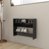 Zapatero de pared madera contrachapada negro brillo 80x18x60 cm 1