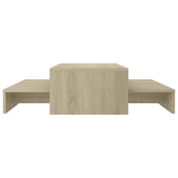 Mesa centro apilable contrachapada roble Sonoma 100x100x26.5 cm M 5