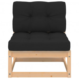 Sofá de centro para jardim com almofadões pinho maciço H