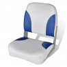 Asiento de barco respaldo plegable cojín azul blanco 41x36x48cm 1