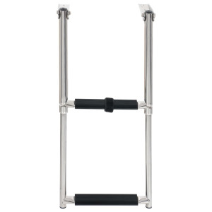 Escada de embarque dobrável com 2 degraus aço ixoxidável H