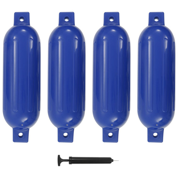 Defensas para barcos 4 piezas PVC azul 51x14 cm D