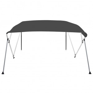 Toldo Bimini de 4 arcos gris antracita 243x180x137 cm H