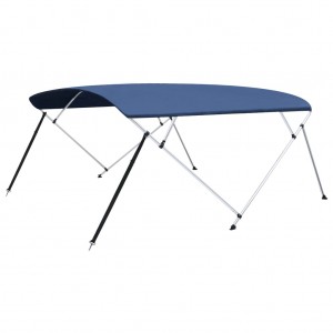 Toldo Bimini de 4 arcos azul marino 243x(230-244)x137 cm H