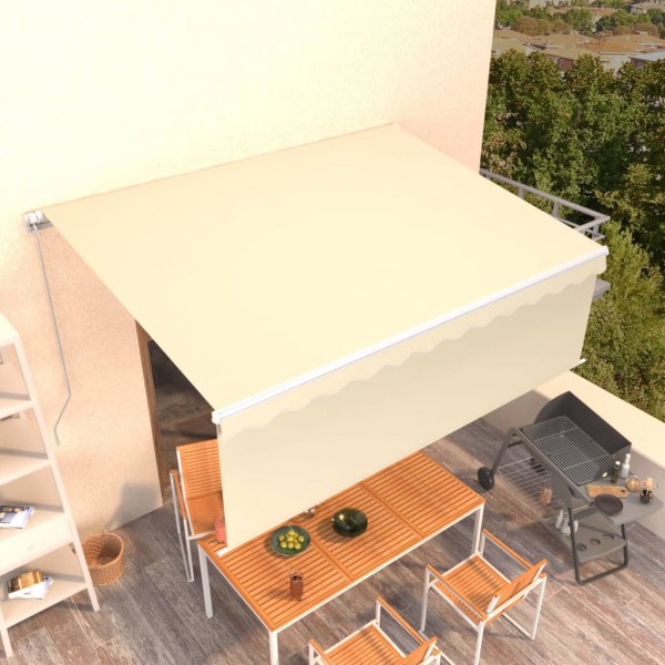 Toldo retráctil manual con persiana color crema 4x3 m D