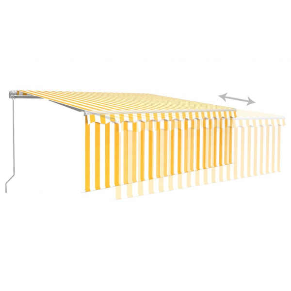 Toldo retrátil manual com estore 4x3 m amarelo e branco M 4
