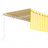 Toldo retráctil manual con persiana amarillo y blanco 4x3 m 5