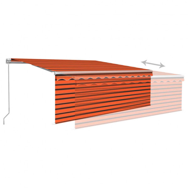 Toldo retráctil manual con persiana 4x3 m naranja y marrón M 4