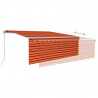 Toldo retrátil manual com estore 4x3 m laranja e castanho 4