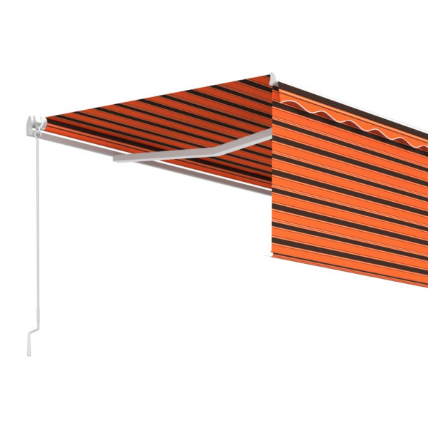 Toldo retráctil manual con persiana 4x3 m naranja y marrón M 5