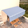 Toldo retráctil manual con persiana azul y blanco 5x3 m 1