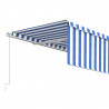 Toldo retrátil manual com estore 5x3 m azul e branco 5