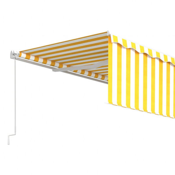 Toldo retráctil manual con persiana amarillo y blanco 5x3 m M 5