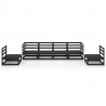 6 pcs conjunto lounge de jardim pinho maciço preto 2
