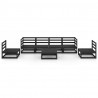 7 pcs conjunto lounge de jardim pinho maciço preto 2