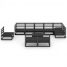 10 pcs conjunto lounge de jardim pinho maciço preto 2