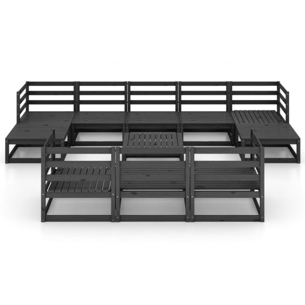 11 pcs conjunto lounge de jardim pinho maciço M 2