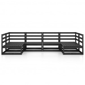 Juego de muebles de jardín 6 piezas madera maciza de pino H