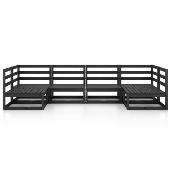 Juego de muebles de jardín 6 piezas madera maciza de pino M 2