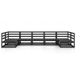 7 pcs conjunto lounge de jardim pinho maciço H