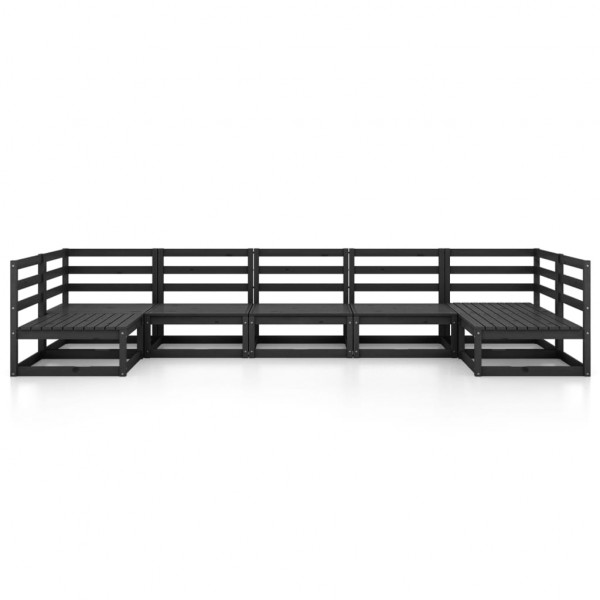 7 pcs conjunto lounge de jardim pinho maciço M 2