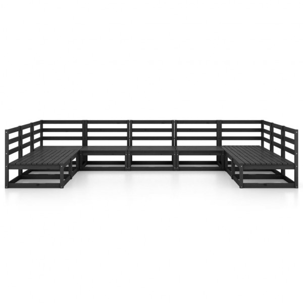 9 pcs conjunto lounge de jardim pinho maciço M 2