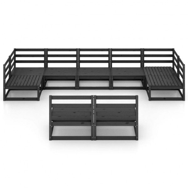 9 pcs conjunto lounge de jardim pinho maciço M 2