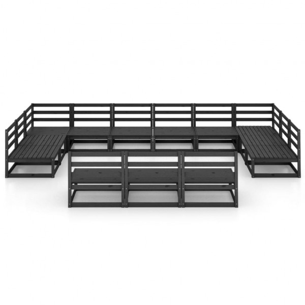 Juego de muebles de jardín 13 pzas y cojines madera pino maciza M 2