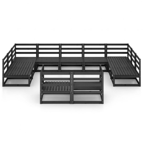 11 pcs conjunto lounge de jardim pinho maciço M 2