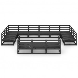 13 pcs conjunto lounge de jardim pinho maciço H