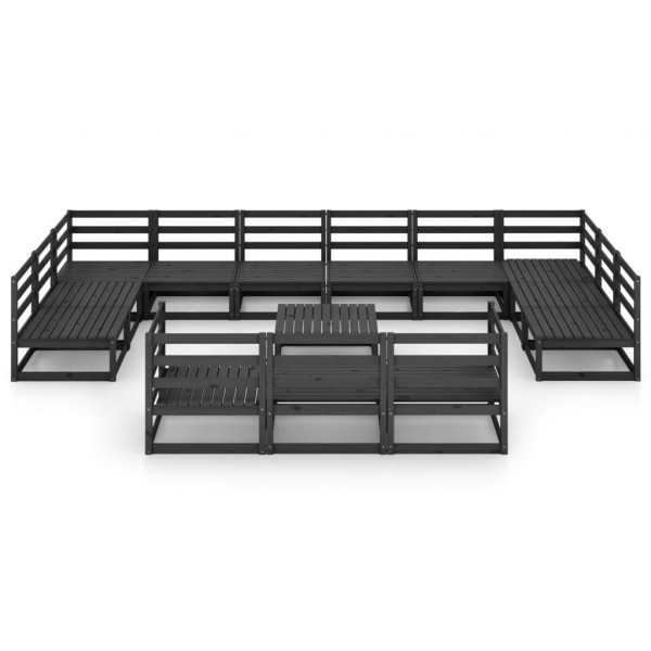 14 pcs conjunto lounge de jardim pinho maciço M 2