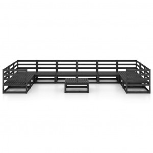 11 pcs conjunto lounge de jardim pinho maciço H