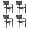 Cadeiras de jardim 4 pcs textilene e aço preto/antracite 1