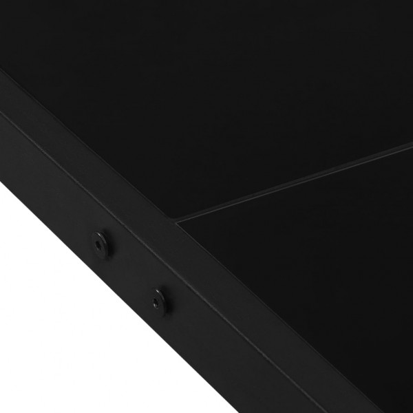 Mesa de jardim 130x130x72 cm aço e vidro preto M 5