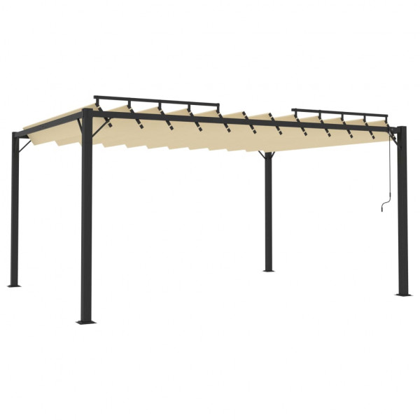 Gazebo com telhado de persiana 3x4 m tecido creme e alumínio M 2