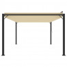 Gazebo com telhado de persiana 3x4 m tecido creme e alumínio 4