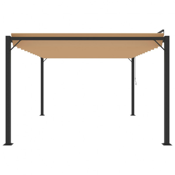 Cenador con techo persiana 3x4 m tela y aluminio taupé M 4
