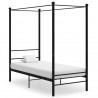 Estructura de cama con dosel metal negro 90x200 cm 1