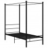 Estrutura de cama com dossel metal preto 90x200 cm 2