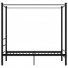 Estructura de cama con dosel metal negro 90x200 cm 3